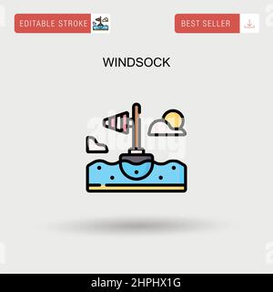 Windsock Simple vector icon. Stock Vector