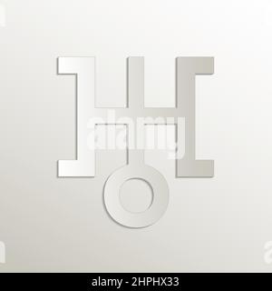 Uranus symbol, planets symbols icon, card paper 3D natural vector Stock Vector