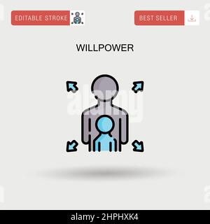 Willpower Simple vector icon. Stock Vector
