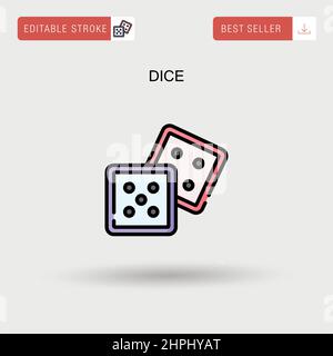 Dice Simple vector icon. Stock Vector