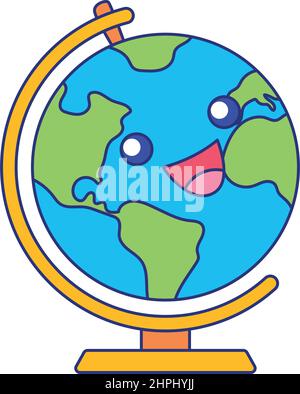Isolated colored earth globe School supply sketch icon Vector Stock ...