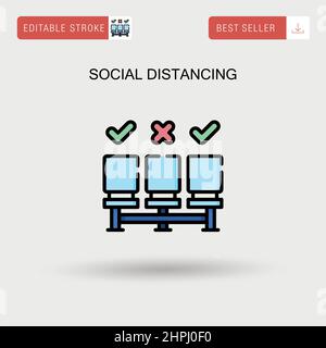 social distancing avoid infection symbol simple design vector Stock ...