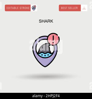 Shark Simple vector icon. Stock Vector