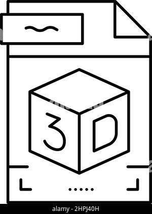 stl 3d file line icon vector illustration Stock Vector Image & Art - Alamy