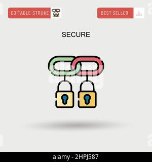 Secure Simple vector icon. Stock Vector