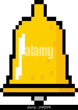 bell pixel icon Stock Vector