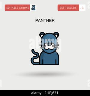 Panther Simple vector icon. Stock Vector