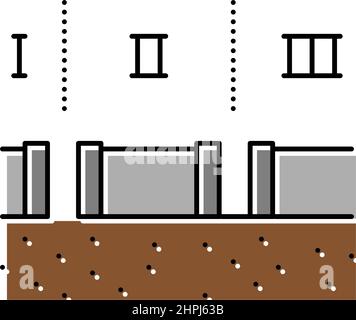 stages of pipeline construction line icon vector illustration Stock ...