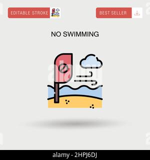 No swimming Simple vector icon. Stock Vector