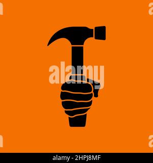 Labor Day Icon. Black on Orange Background. Vector Illustration. Stock Vector