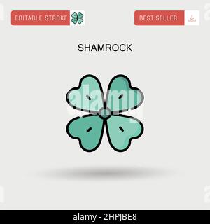 Shamrock Simple vector icon. Stock Vector