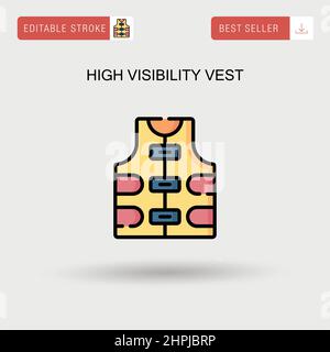 High visibility vest Simple vector icon. Stock Vector