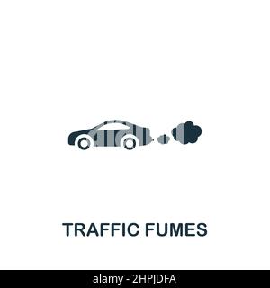 Traffic Fumes icon. Monochrome simple icon for templates, web design and infographics Stock Vector