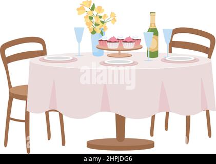 Festive board semi flat color vector object Stock Vector
