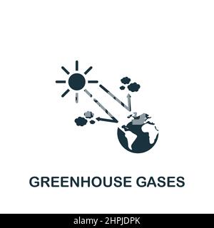 Greenhouse Gases icon. Monochrome simple icon for templates, web design and infographics Stock Vector