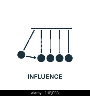 Influence icon. Monochrome simple icon for templates, web design and infographics Stock Vector