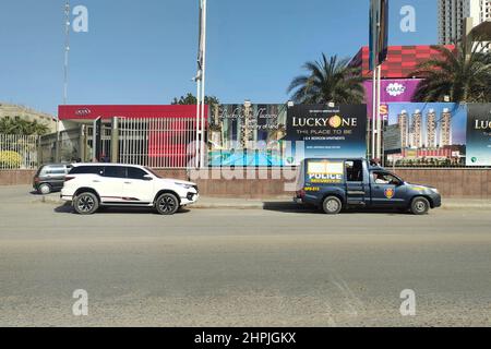 Karachi city Roads and Traffic Stock Photo