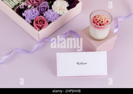 Korean money flower box for parents day Stock Photo - Alamy