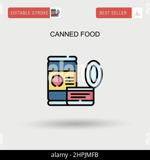 Canned food Simple vector icon. Stock Vector
