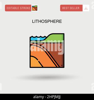 Lithosphere Simple vector icon. Stock Vector