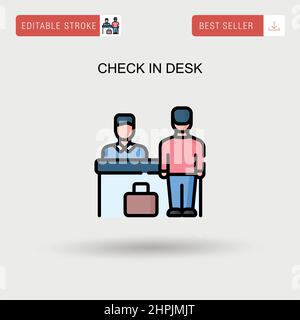 Check in desk Simple vector icon. Stock Vector