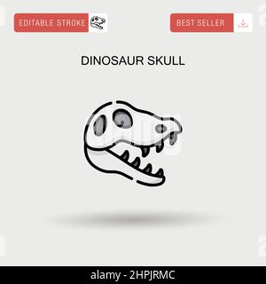 Dinosaur skull Simple vector icon. Stock Vector