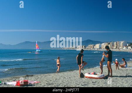 france pyrenees orientales beach canet plage holidays Stock Photo