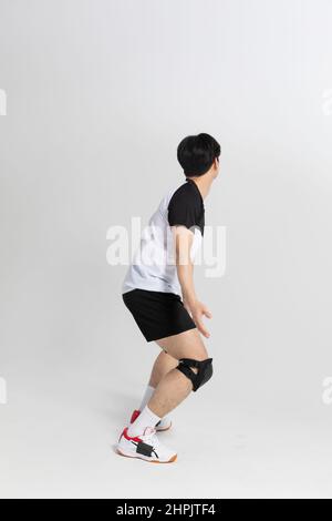 volleyball sports player, asian korean man with motions Stock Photo