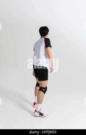 volleyball sports player, asian korean man with motions Stock Photo