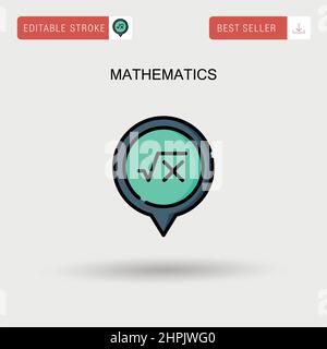 the equation of the math problem icon vector outline illustration Stock ...