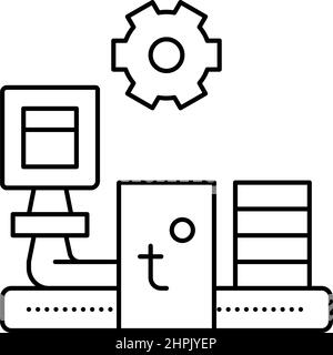 production mineral wool line icon vector illustration Stock Vector