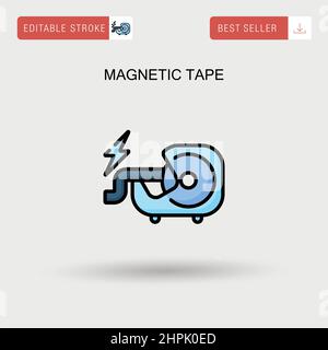 Magnetic tape Simple vector icon. Stock Vector