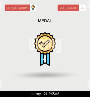 Medal Simple vector icon Stock Vector Image & Art - Alamy