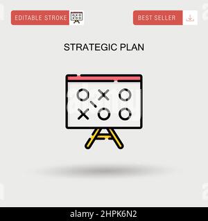 Strategic plan Simple vector icon. Stock Vector