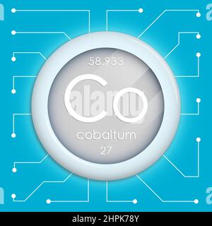Cobalt symbol. Chemical element of the periodic table. Vector illustration.  12967202 Vector Art at Vecteezy