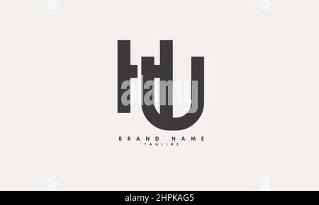 Alphabet letters Initials Monogram logo HU, UH, H and U Stock Vector