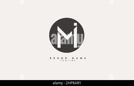 Alphabet letters Initials Monogram logo MI, IM, M and I Stock Vector