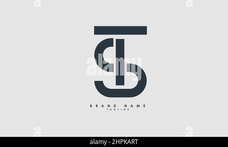 Alphabet letters Initials Monogram logo ST, TS, S and T Stock Vector