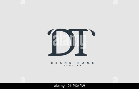 Alphabet letters Initials Monogram logo DT, TD, D and T Stock Vector