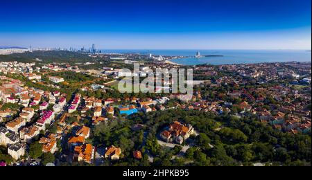 Signal hill park in Qingdao city districts has east road 16, 17, longkou road armour Stock Photo