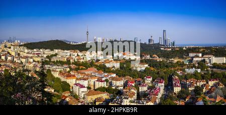 Signal hill park in Qingdao city districts has east road 16, 17, longkou road armour Stock Photo