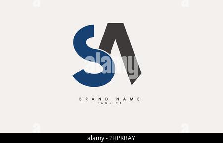 Alphabet letters Initials Monogram logo SA, AS, S and A Stock Vector