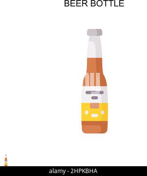 Beer bottle Simple vector icon. Illustration symbol design template for web mobile UI element. Stock Vector