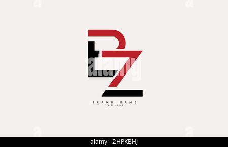 Alphabet letters Initials Monogram logo BZ, ZB, B and Z Stock Vector