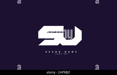 Alphabet letters Initials Monogram logo SU, US, S and U Stock Vector