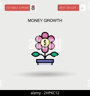 Money growth Simple vector icon. Stock Vector