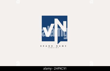 Alphabet letters Initials Monogram logo NV, VN, N and V Stock Vector