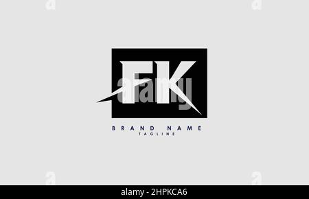 Alphabet letters Initials Monogram logo FK, KF, F and K Stock Vector