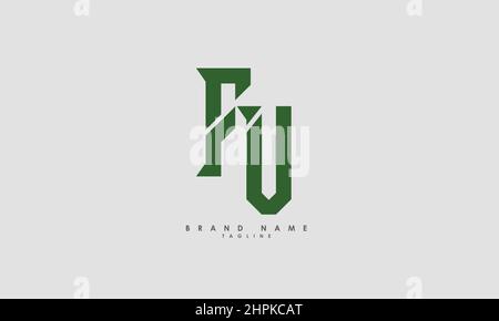 Alphabet letters Initials Monogram logo FU, UF, F and U Stock Vector