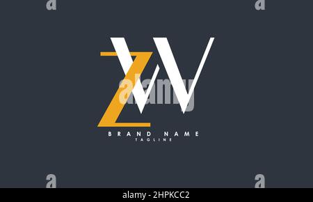 Alphabet letters Initials Monogram logo ZW, WZ, Z and W Stock Vector